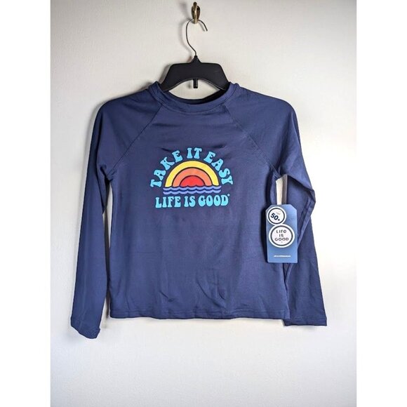 Life is Good Rash Guard Kids Size Large Long Sleeve UPF 50 Summer Beach Swim NEW - Picture 1 of 7
